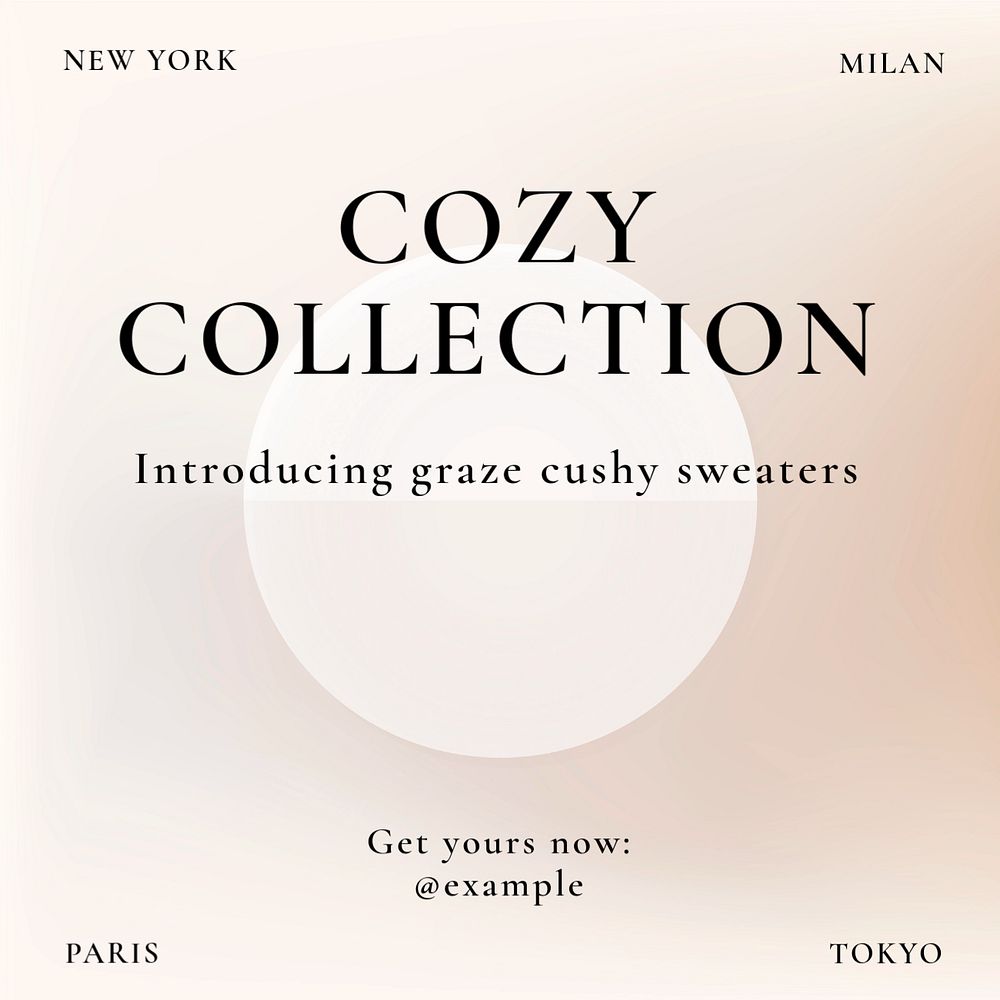 Fashion collection Instagram post template, editable text