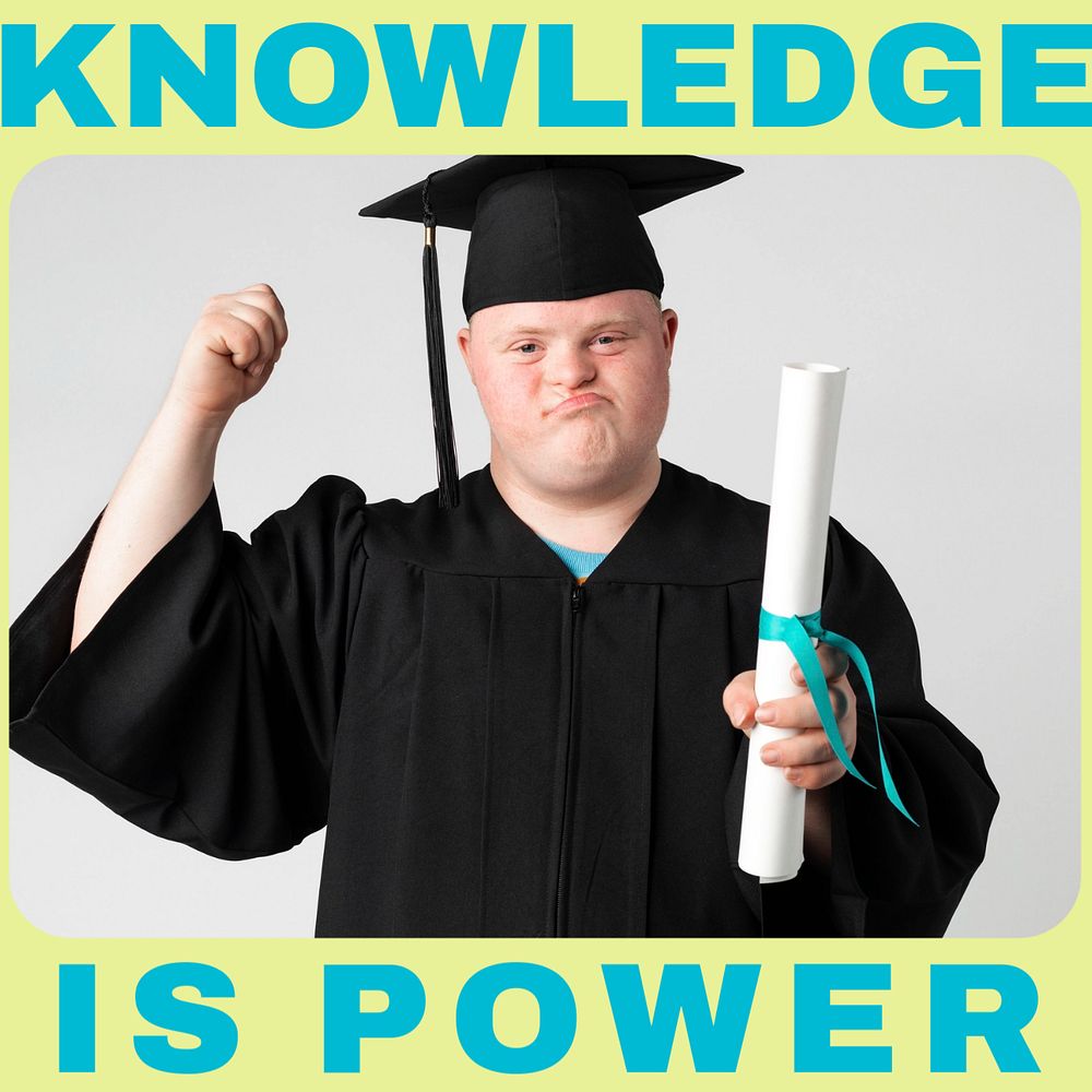 Knowledge is power Instagram post template, editable text