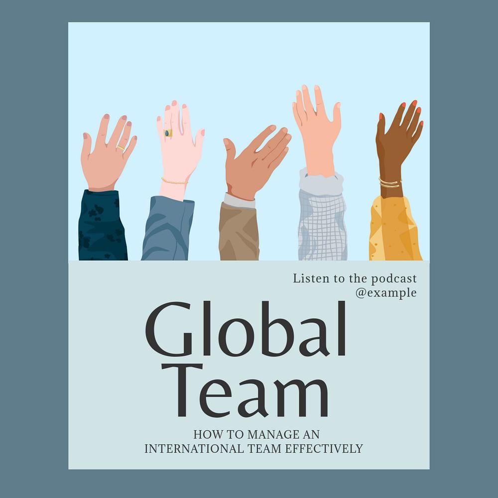 Global team Instagram post template, editable text