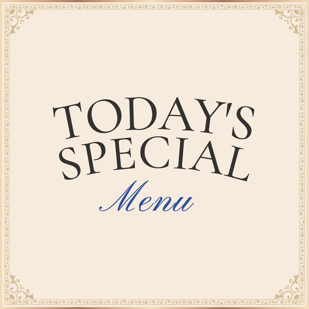 Today's special menu Instagram post template, editable text