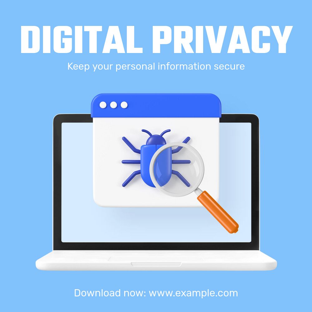 Digital privacy Instagram post template, editable text