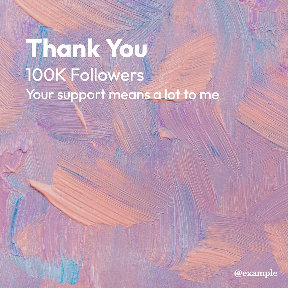 Thank you followers Instagram post template, editable text