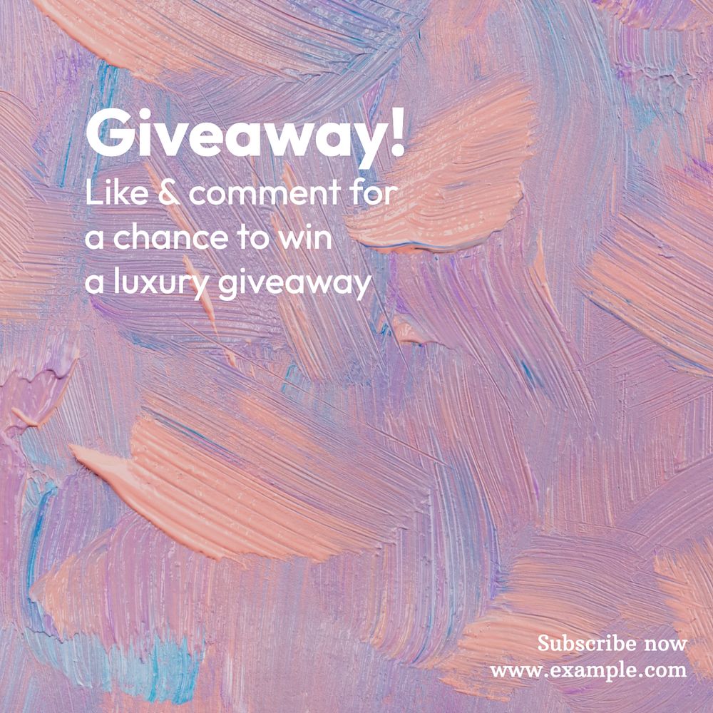 Giveaway Instagram post template, editable text