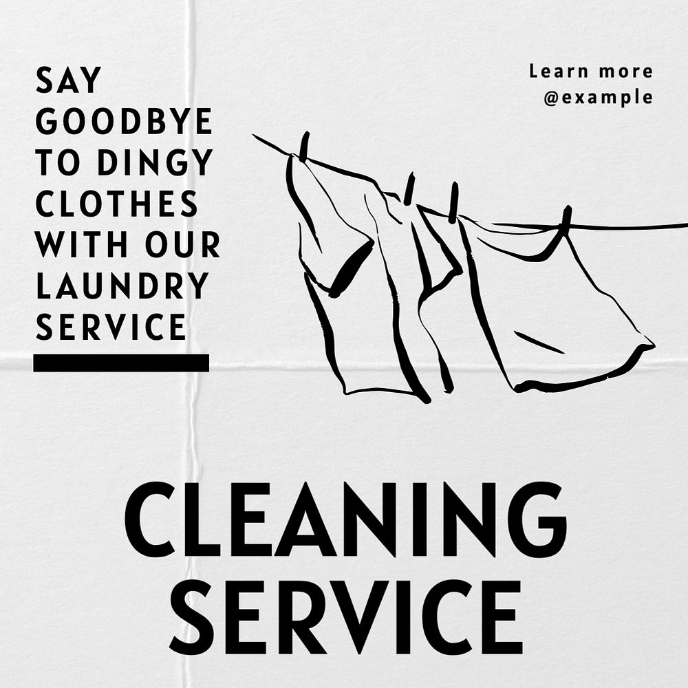 Cleaning service Instagram post template, editable text