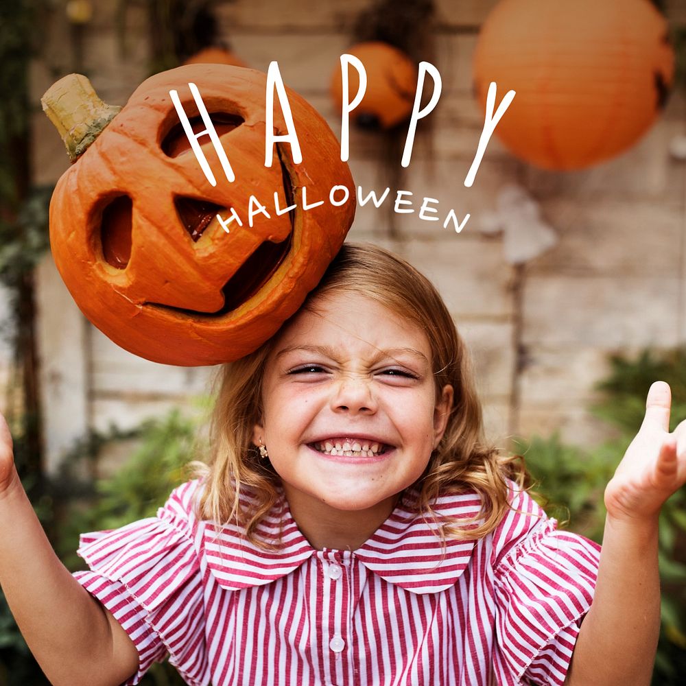 Happy Halloween Instagram post template, editable text