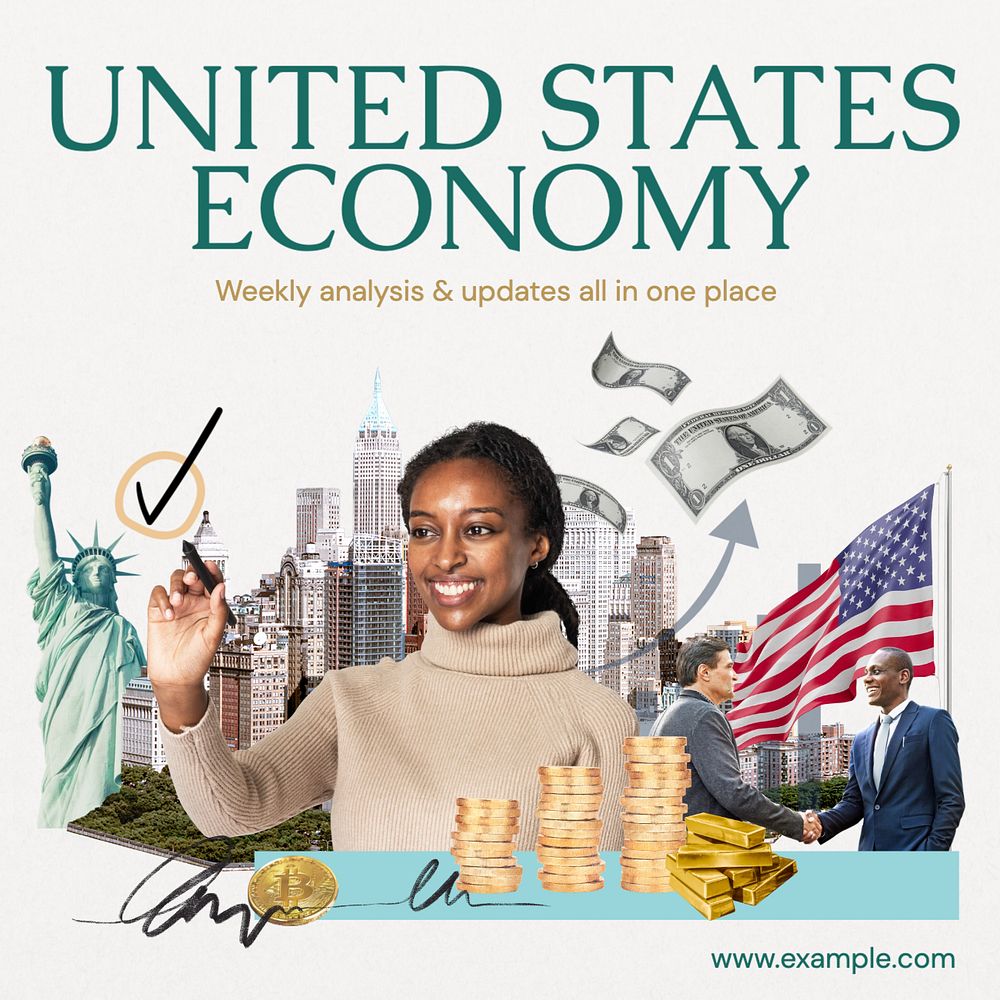 Economy Instagram post template, editable text