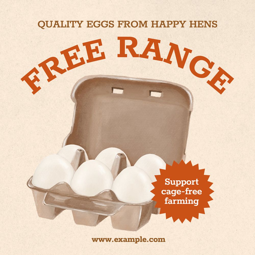 Free range  Instagram post template, editable text