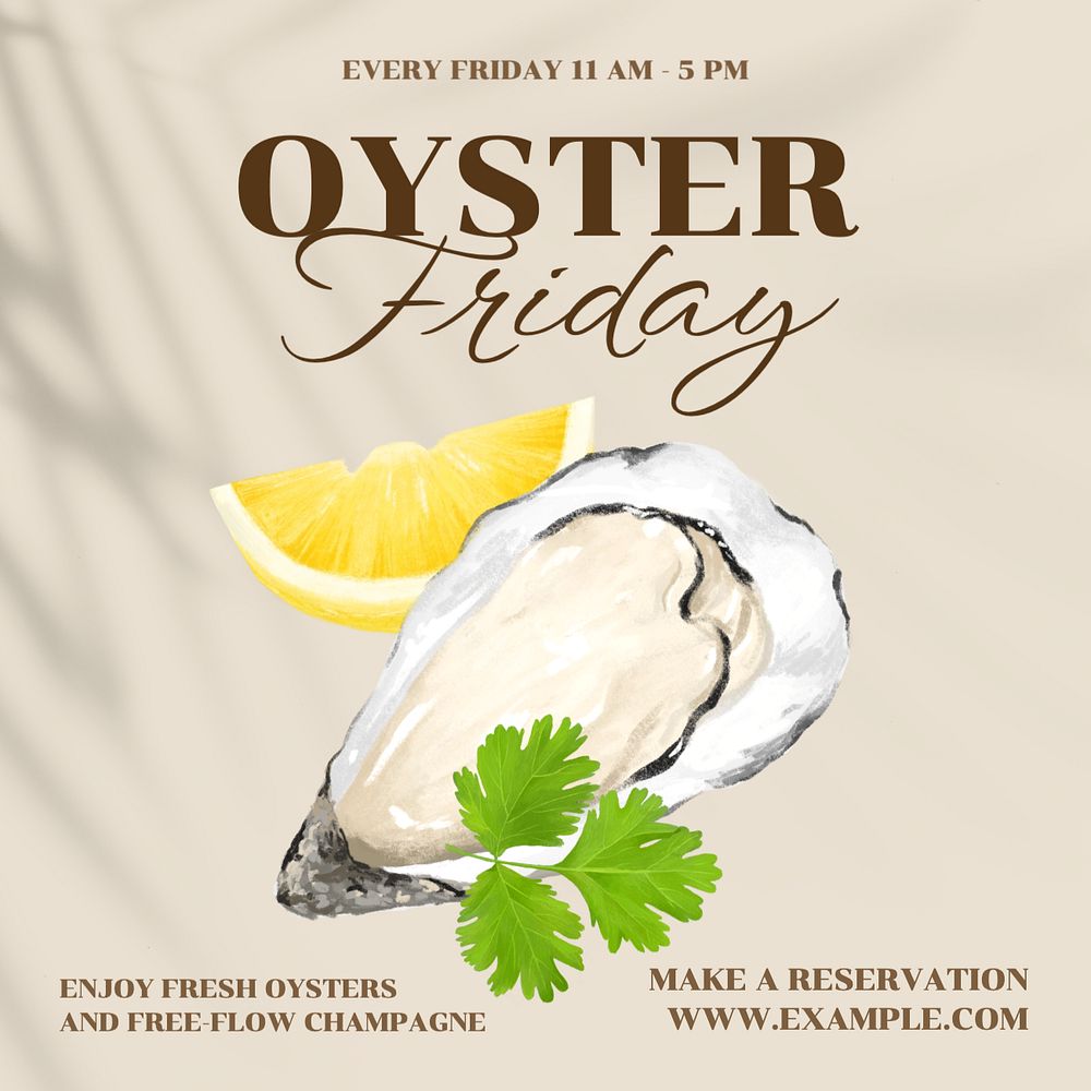 Oyster Friday  Instagram post template, editable text