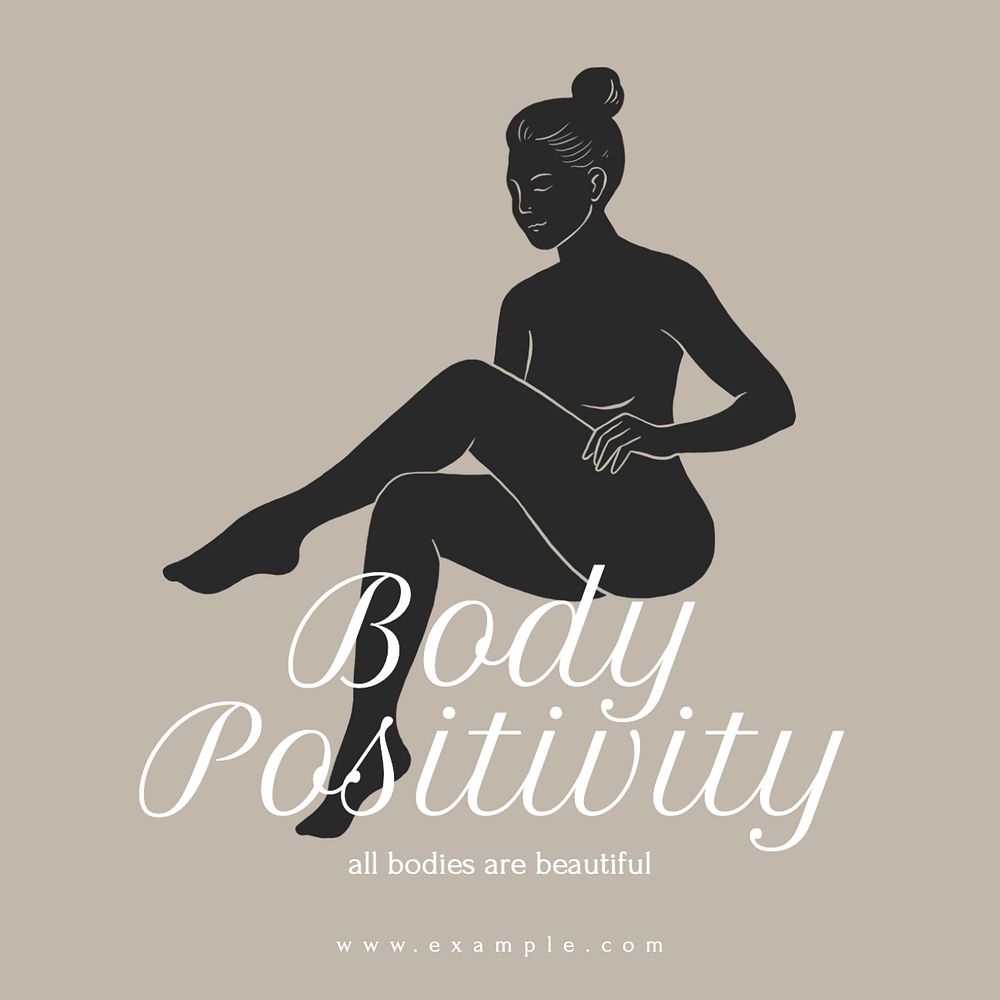 Body positivity Instagram post template, editable text