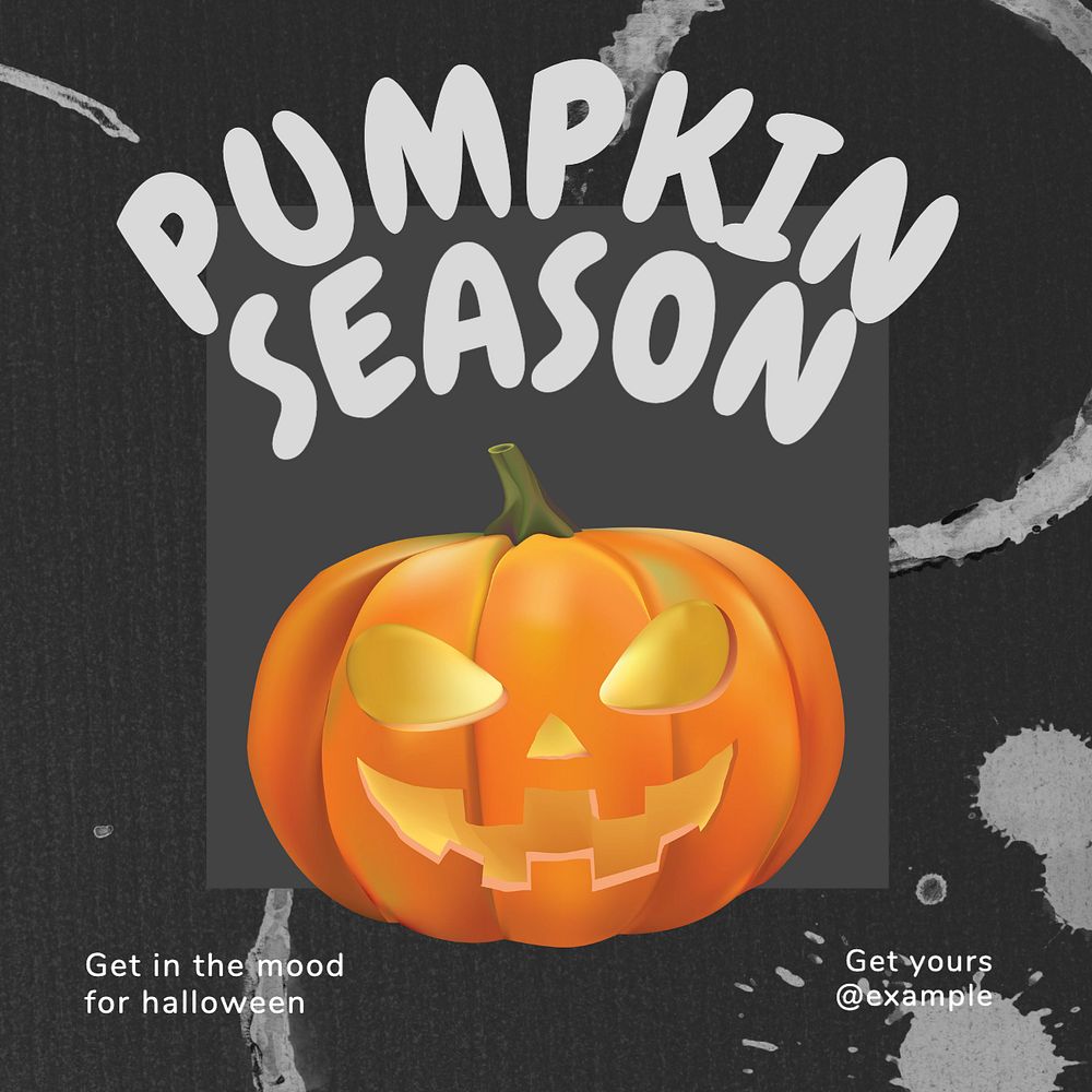 Pumpkin season Instagram post template, editable text