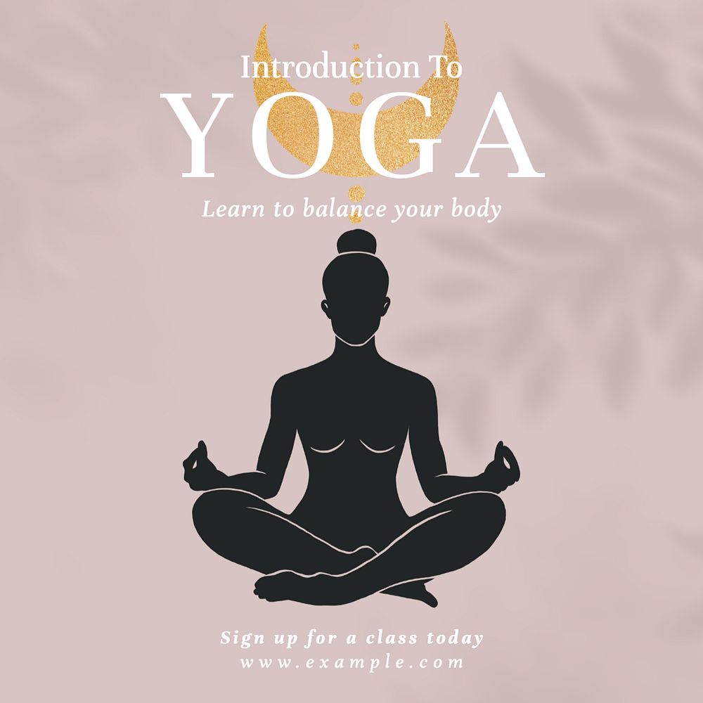 Yoga class Instagram post template, editable text