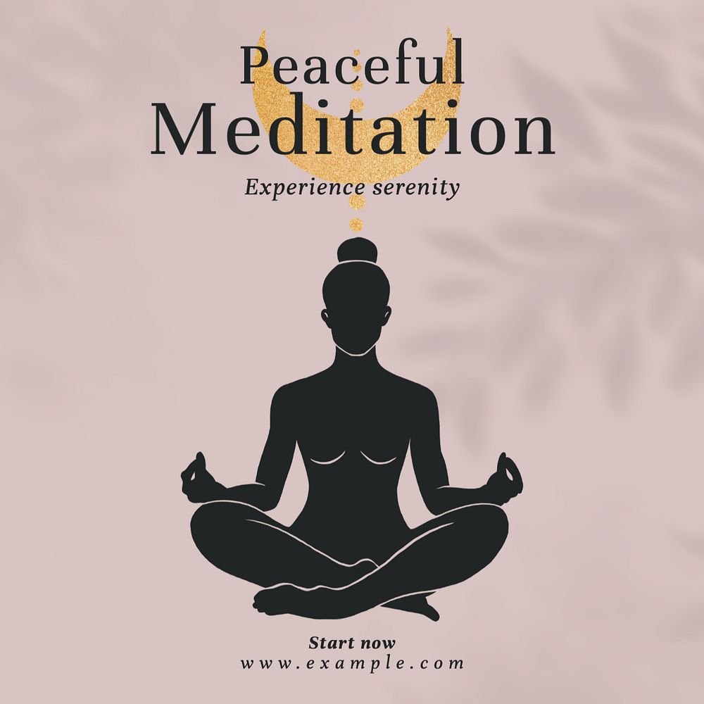 Peaceful meditation Instagram post template, editable text