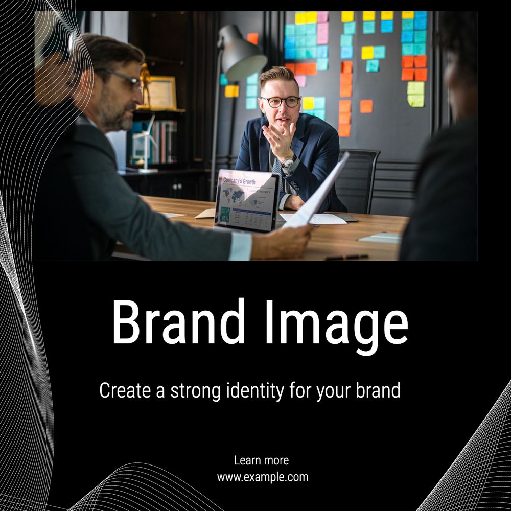 Brand image Instagram post template, editable text