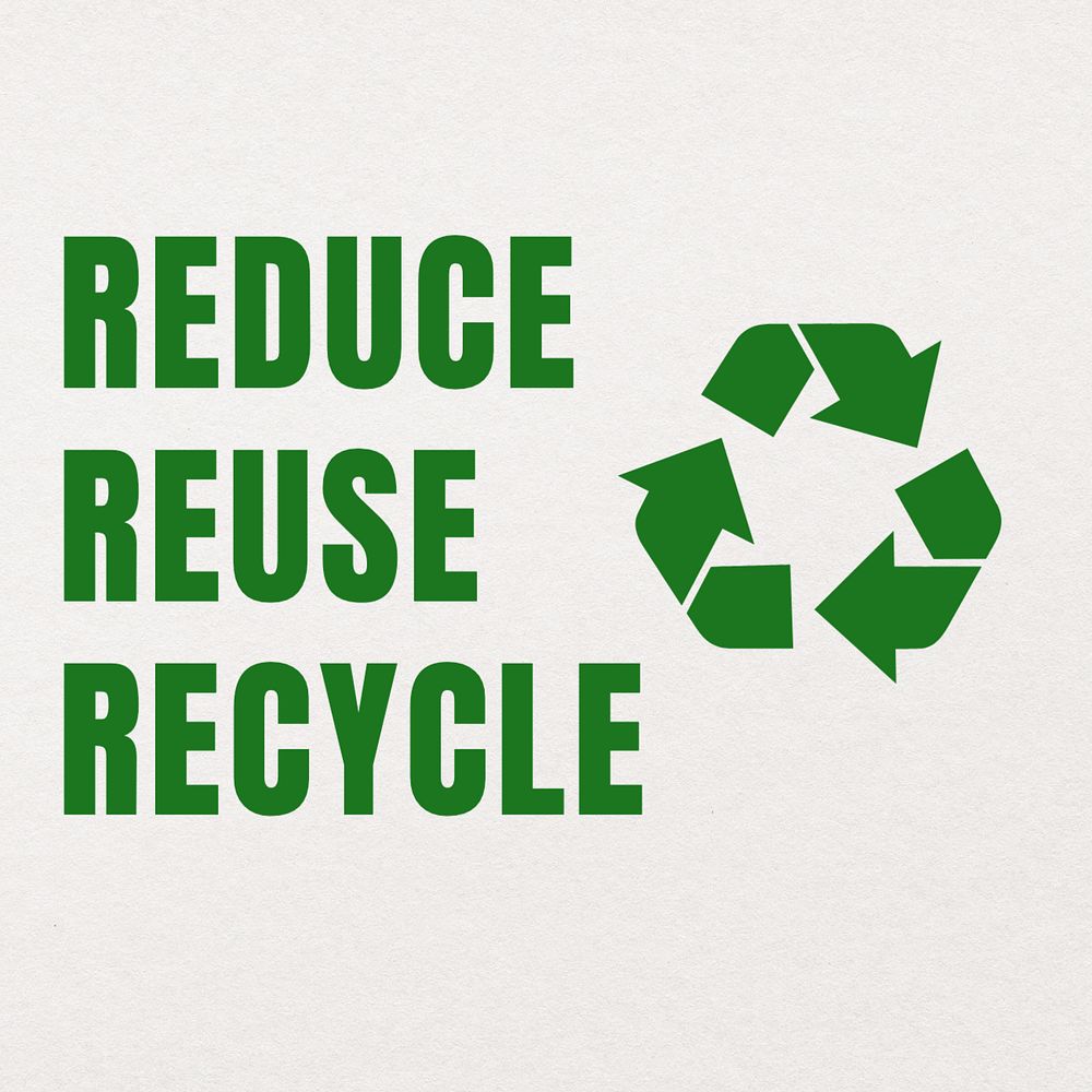 Reduce reuse recycle Instagram post template, editable text