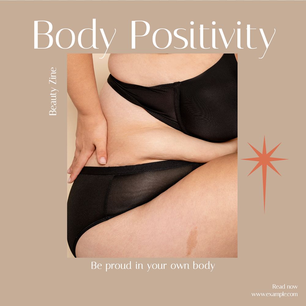 Body positivity Instagram post template, editable text