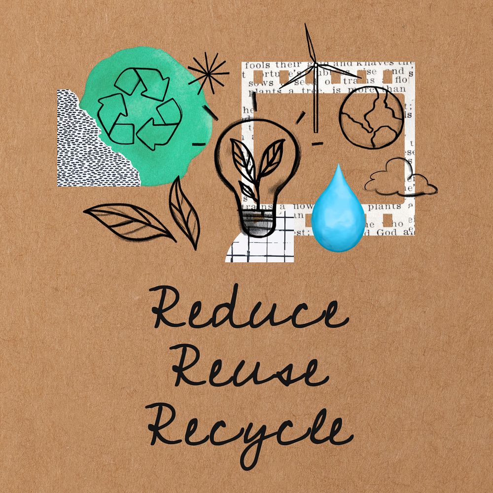 Reduce reuse recycle Instagram post template, editable text