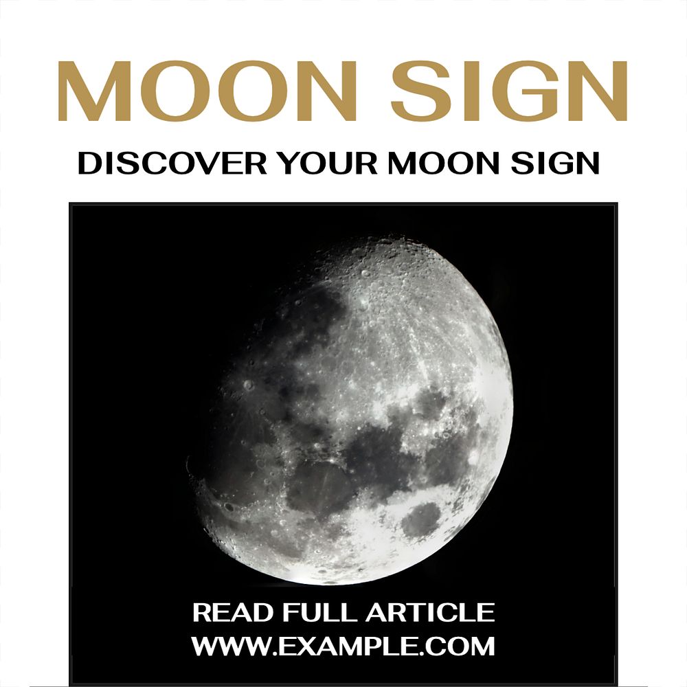 Moon astrology Instagram post template, editable text