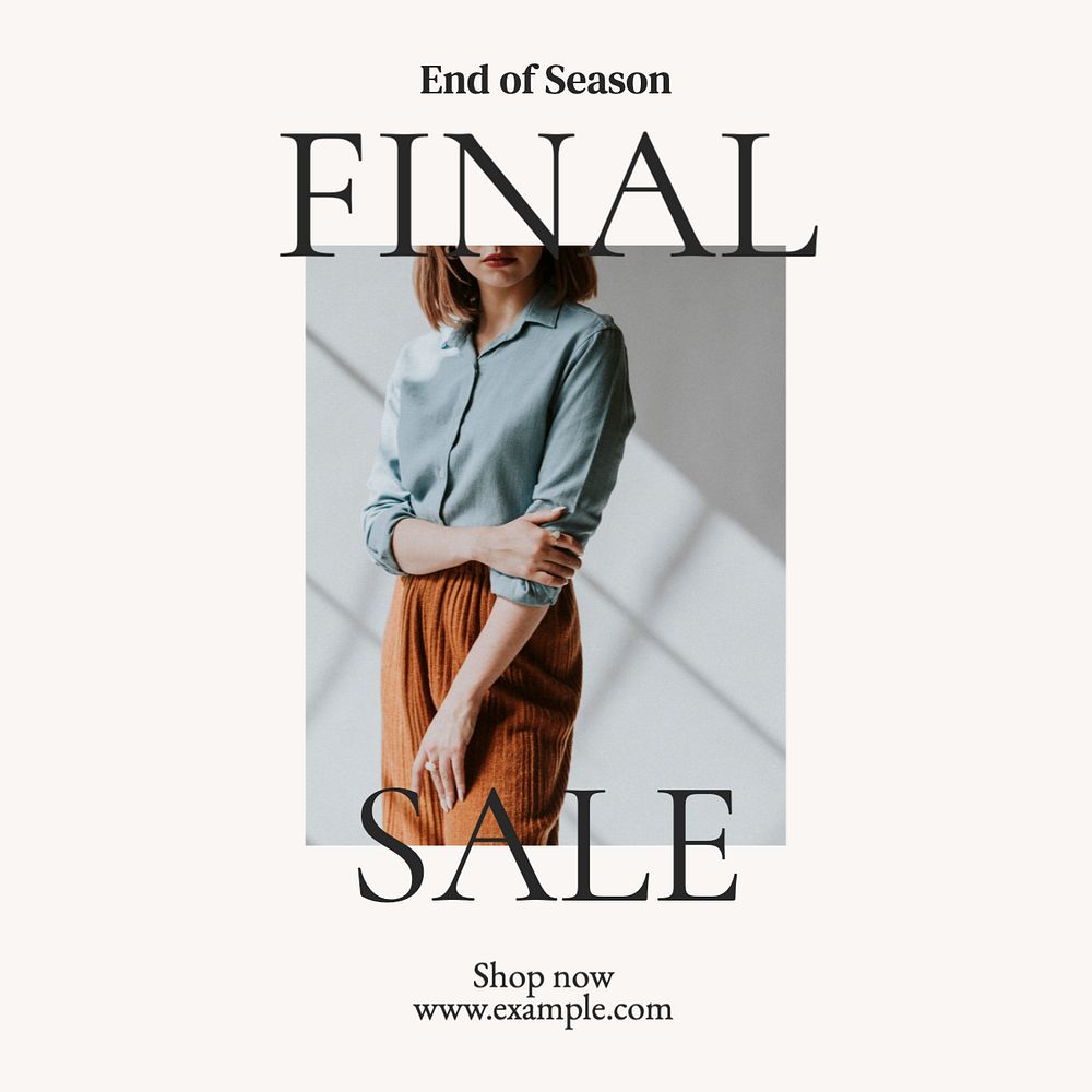 Final sale Instagram post template, editable text