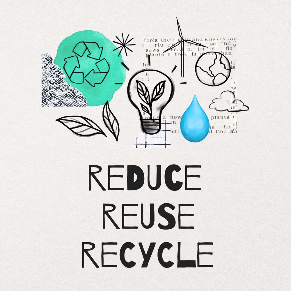 Reduce reuse recycle Instagram post template, editable text