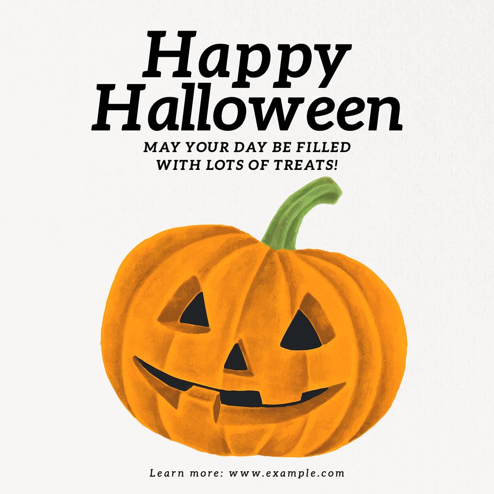 Happy halloween Instagram post template, editable text