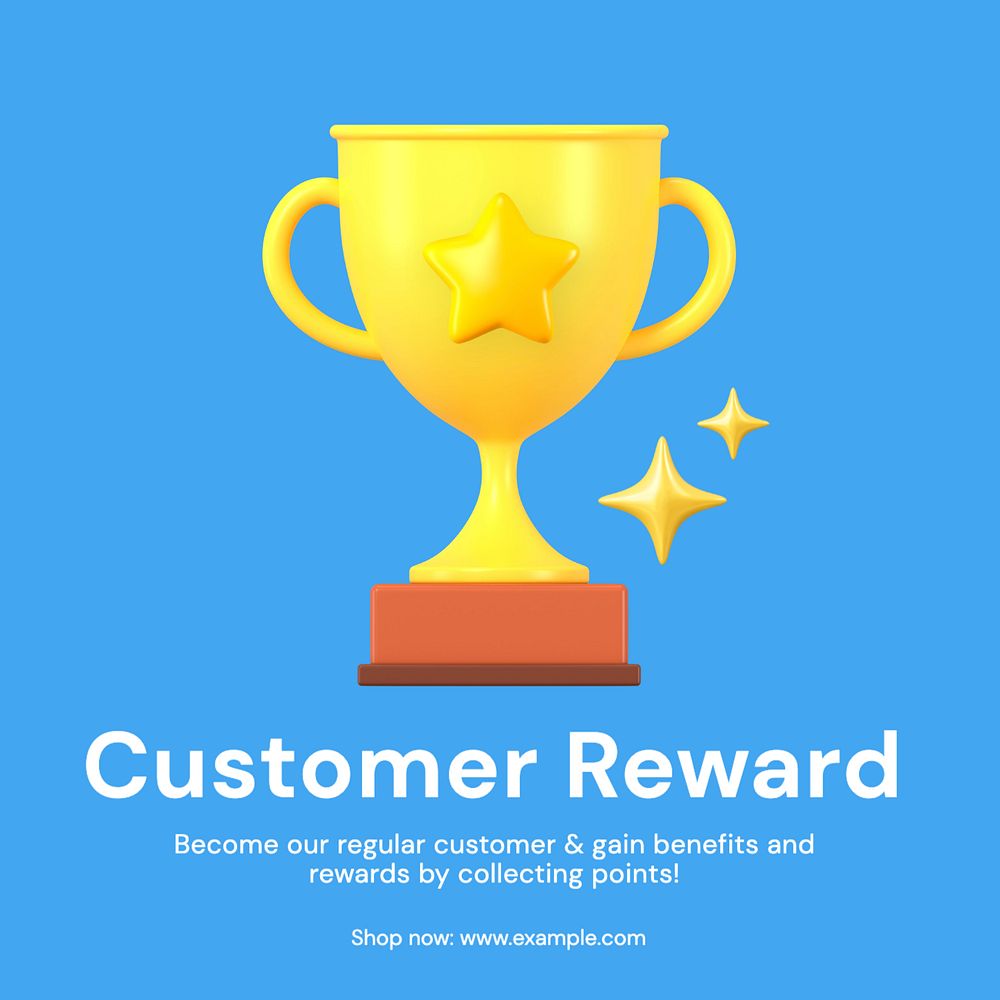 Customer reward Instagram post template, editable text