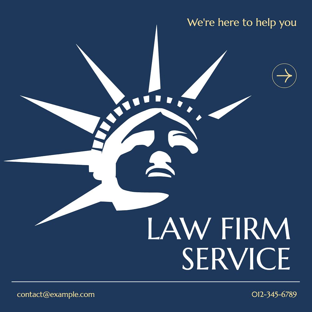 Law firm service Instagram post template, editable text