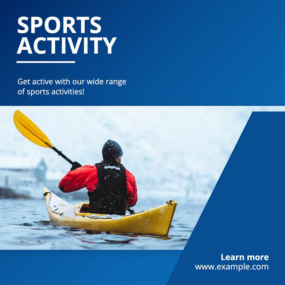 Sports activity Instagram post template, editable text