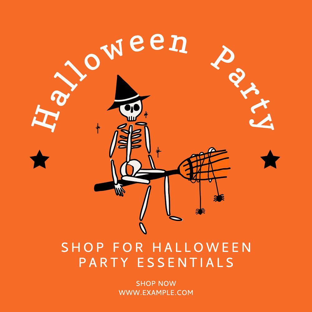 Halloween shop Instagram post template, editable text