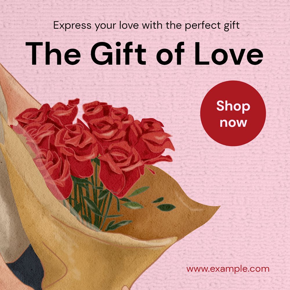 Gift of love Instagram post template, editable text