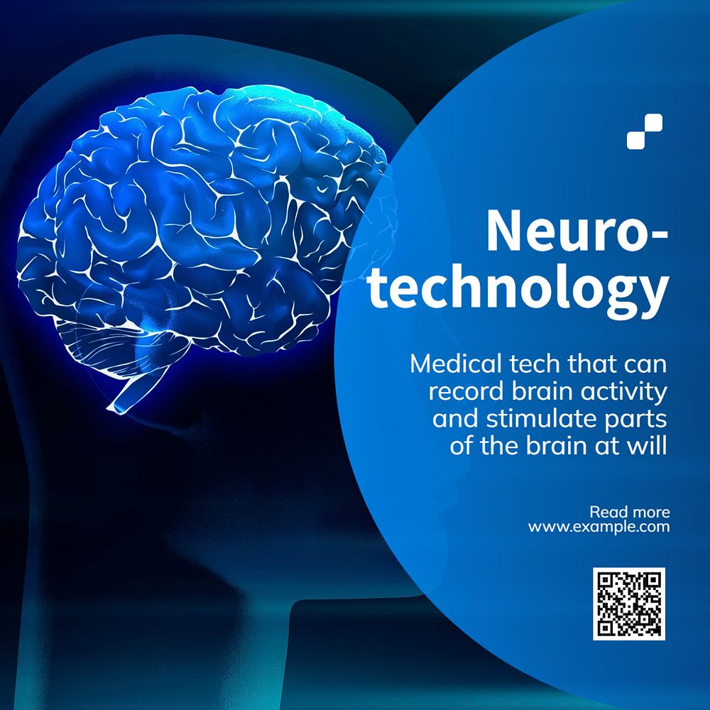 Neurotechnology Instagram post template, editable text