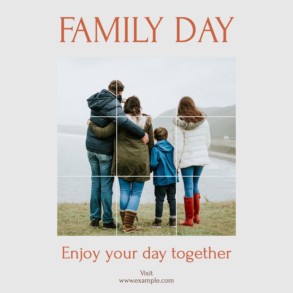 Family Day Instagram post template, editable text