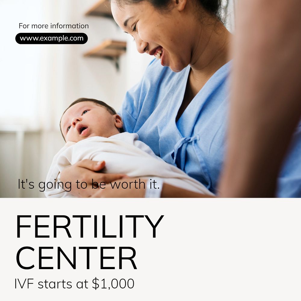 Fertility center Instagram post template, editable text