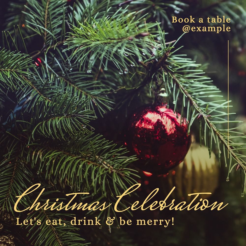 Christmas celebration Instagram post template, editable text