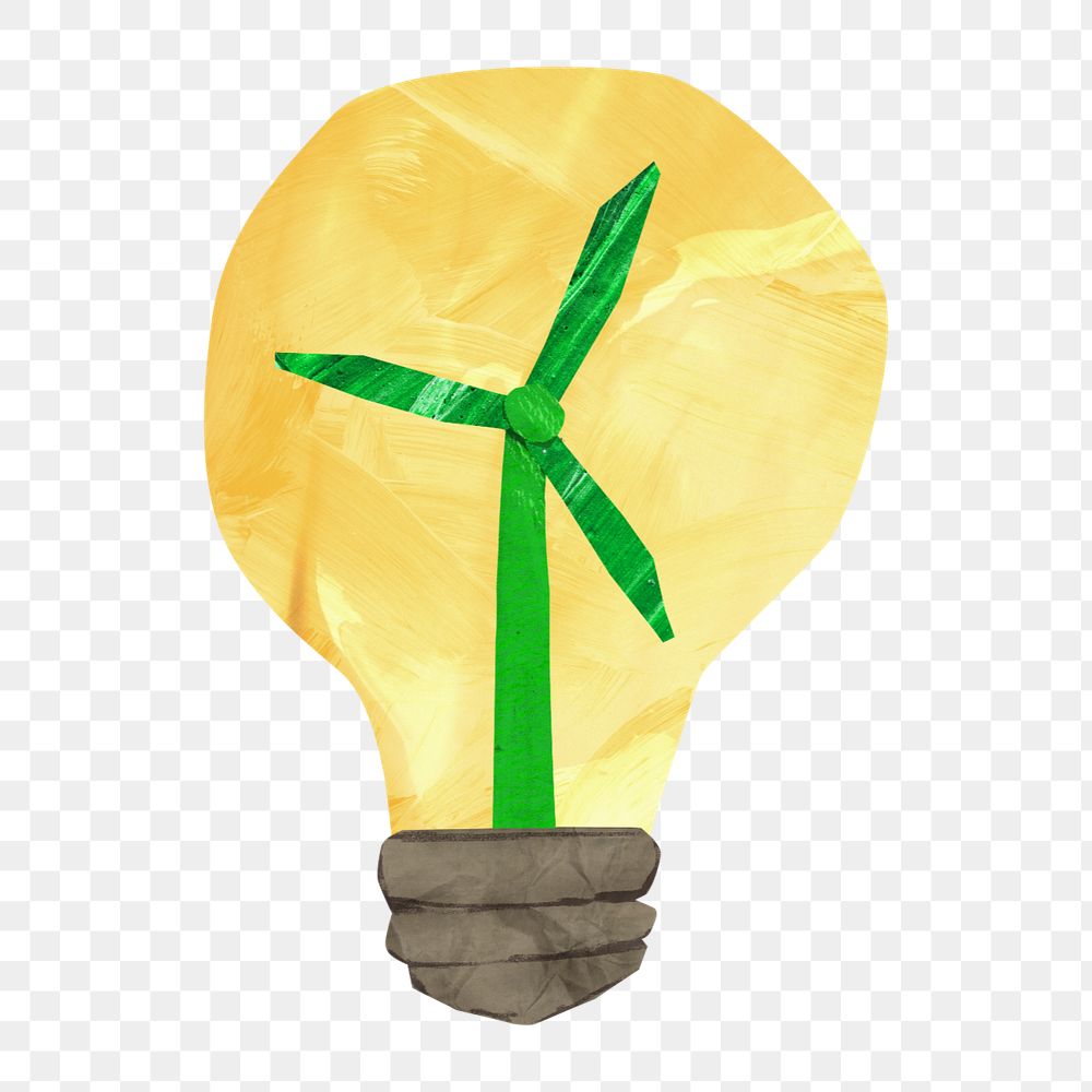 Wind turbine bulb, environment paper craft, editable design