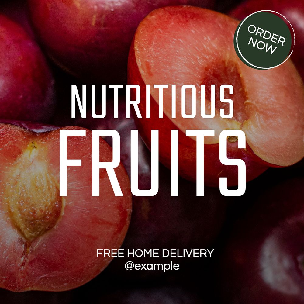 Nutritious fruits Instagram post template, editable text