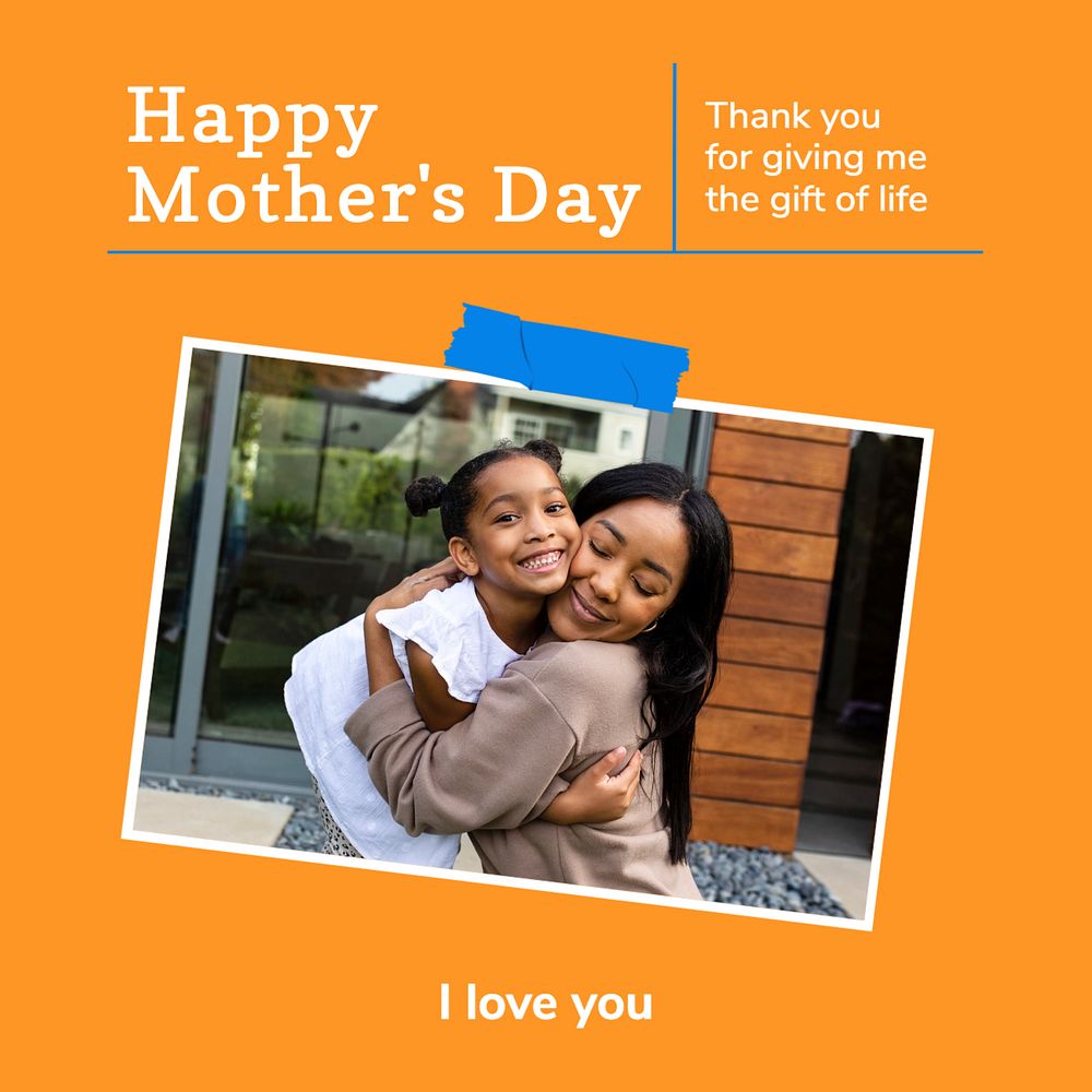 Happy mother's day Instagram post template, editable text