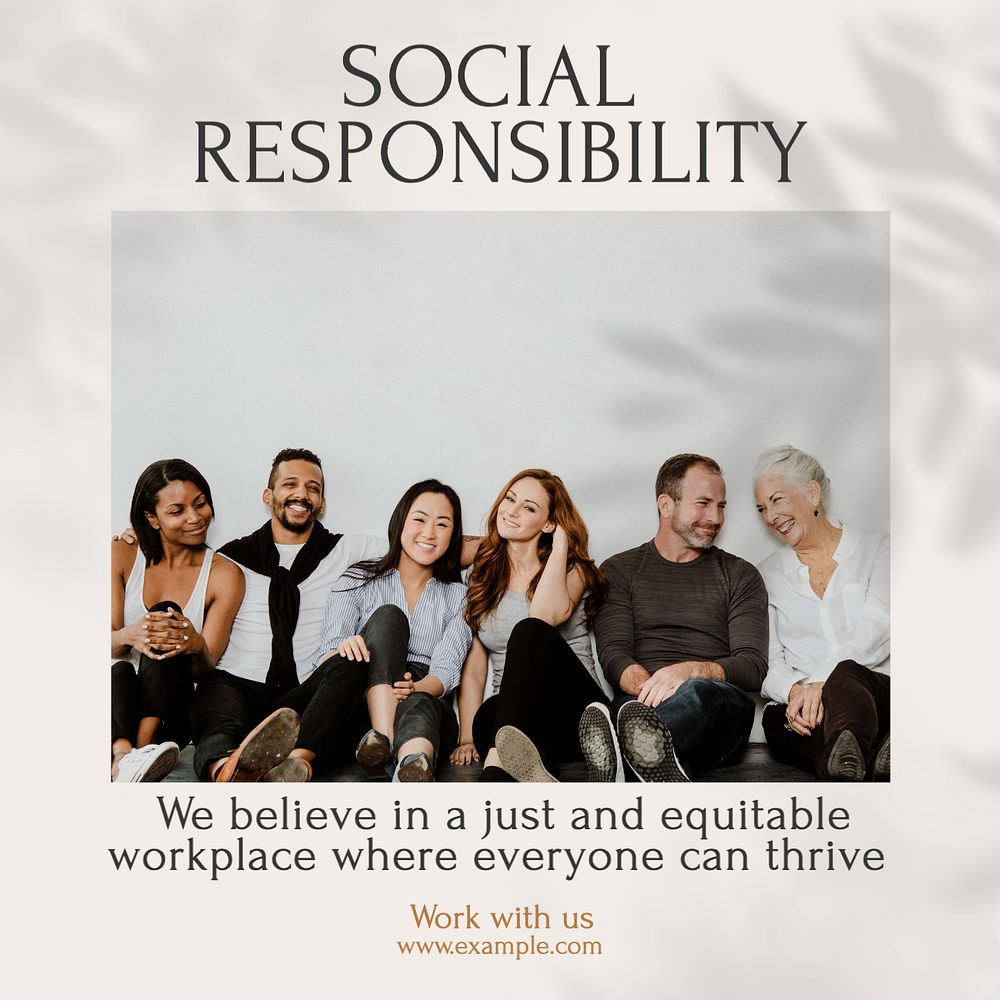 Social responsibility manifesto Instagram post template, editable text