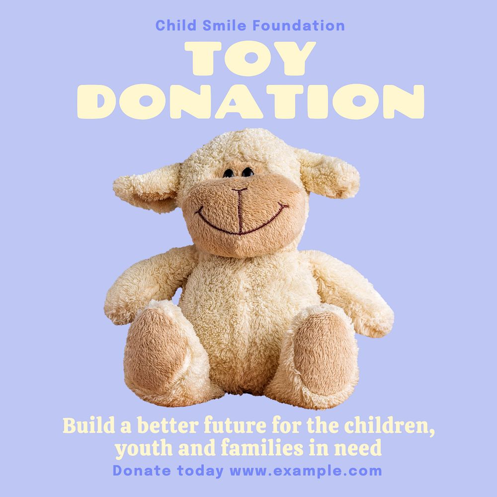 Toy donation Instagram post template, editable text