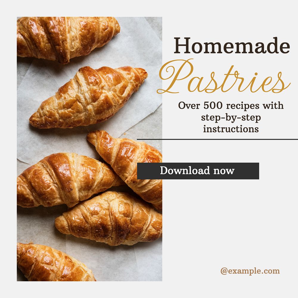 Homemade pastries Instagram post template, editable text