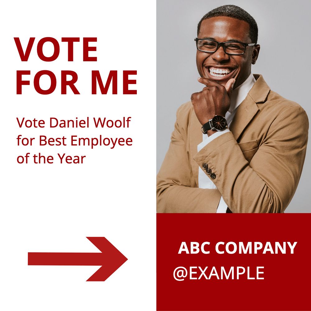 Vote for me Instagram post template, editable text