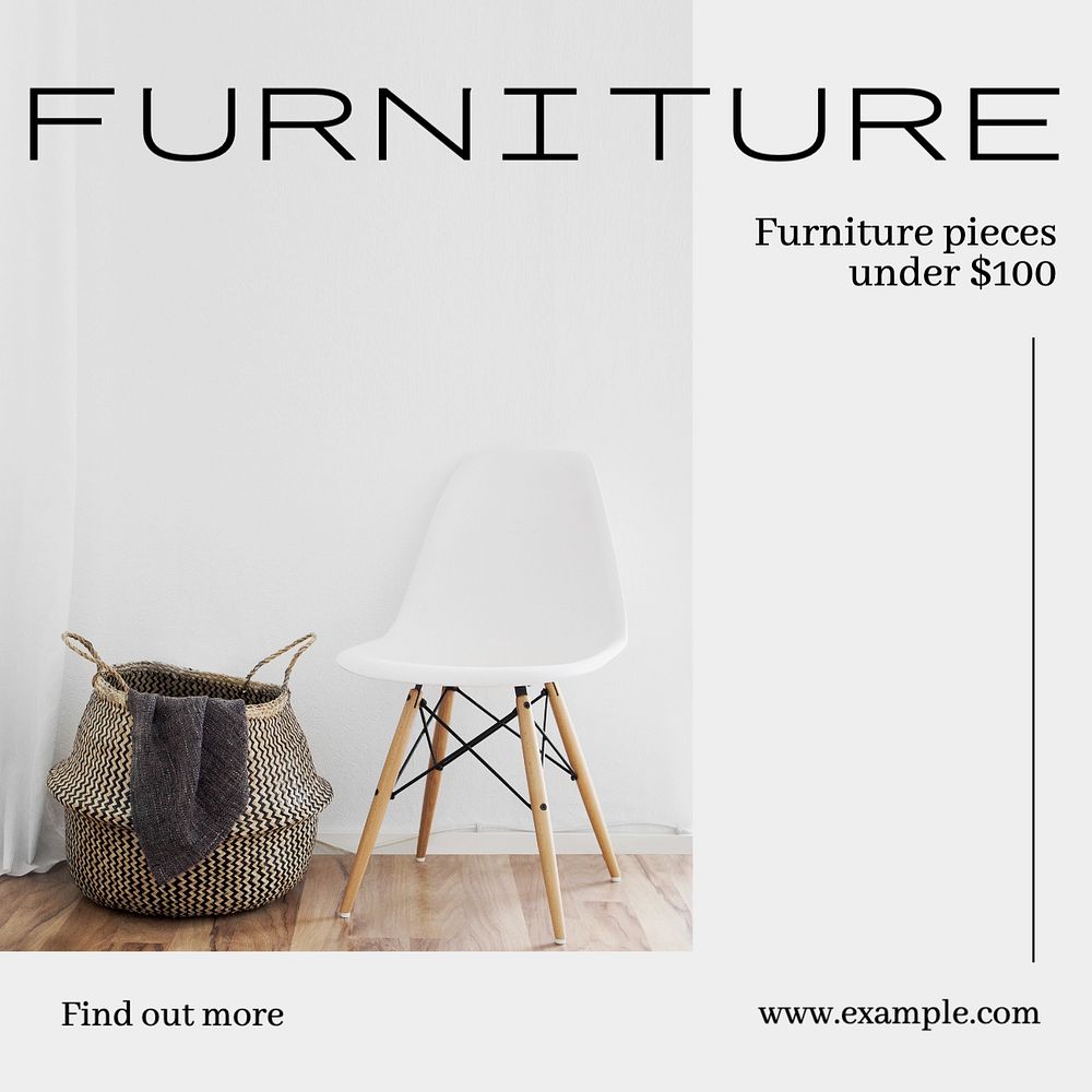 Furniture sale Instagram post template, editable text