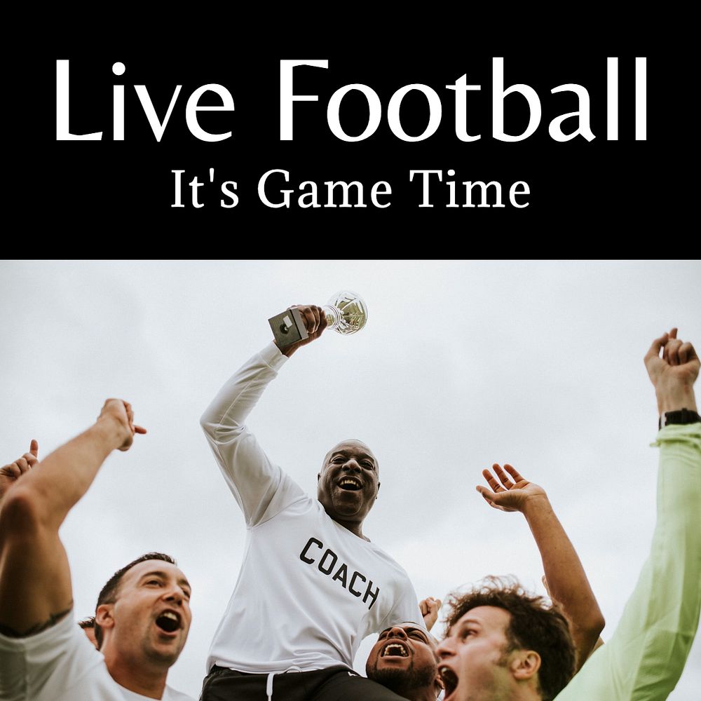 Live football Instagram post template, editable text