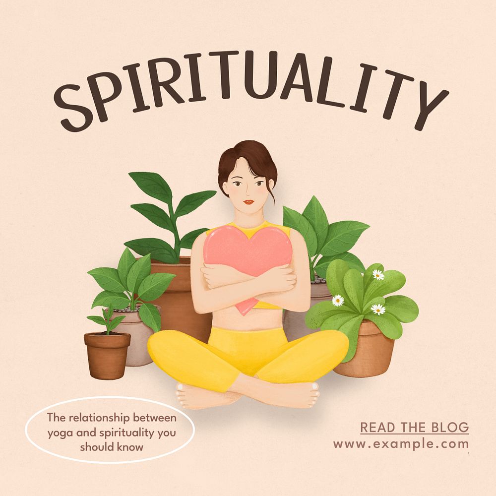 Spirituality Instagram post template, editable text