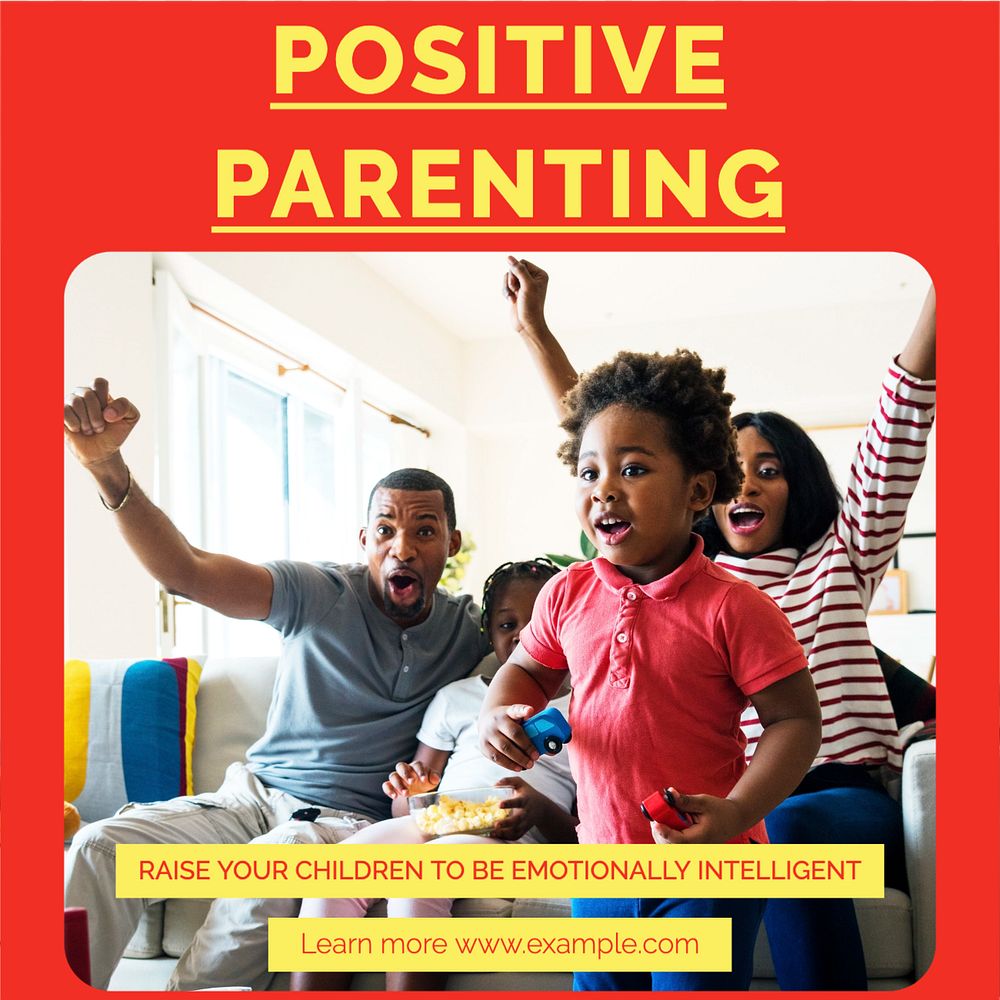 Positive parenting Instagram post template, editable text