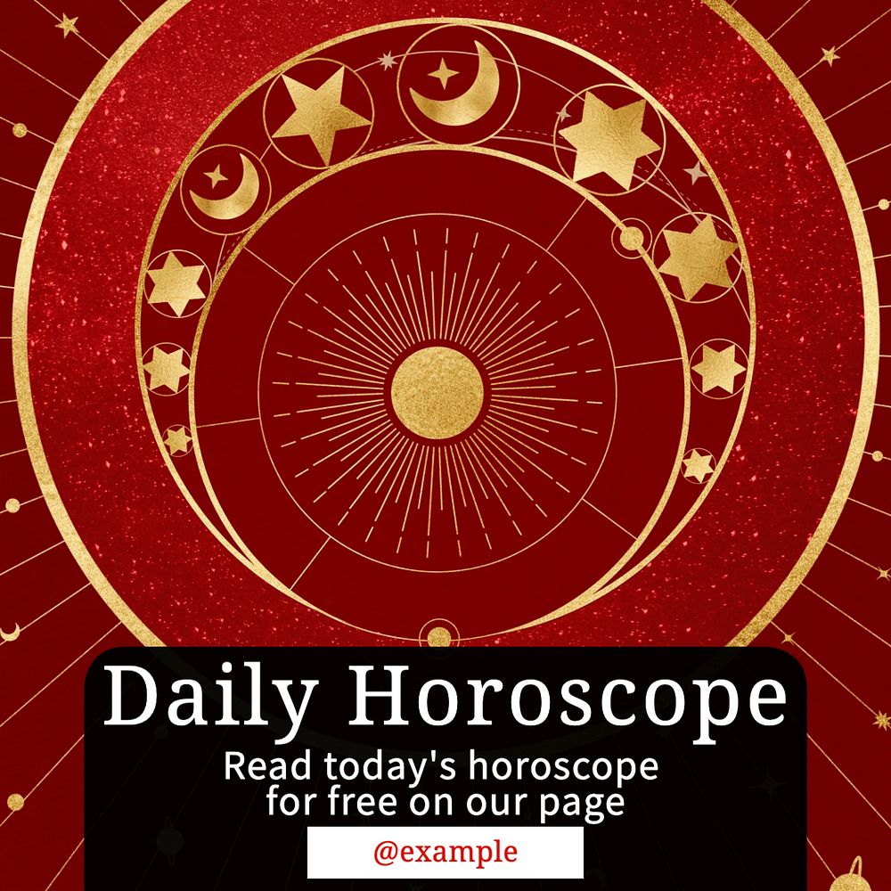 Daily horoscope Instagram post template, editable text