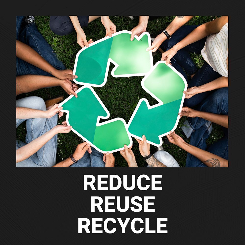 Reduce reuse recycle Instagram post template, editable text