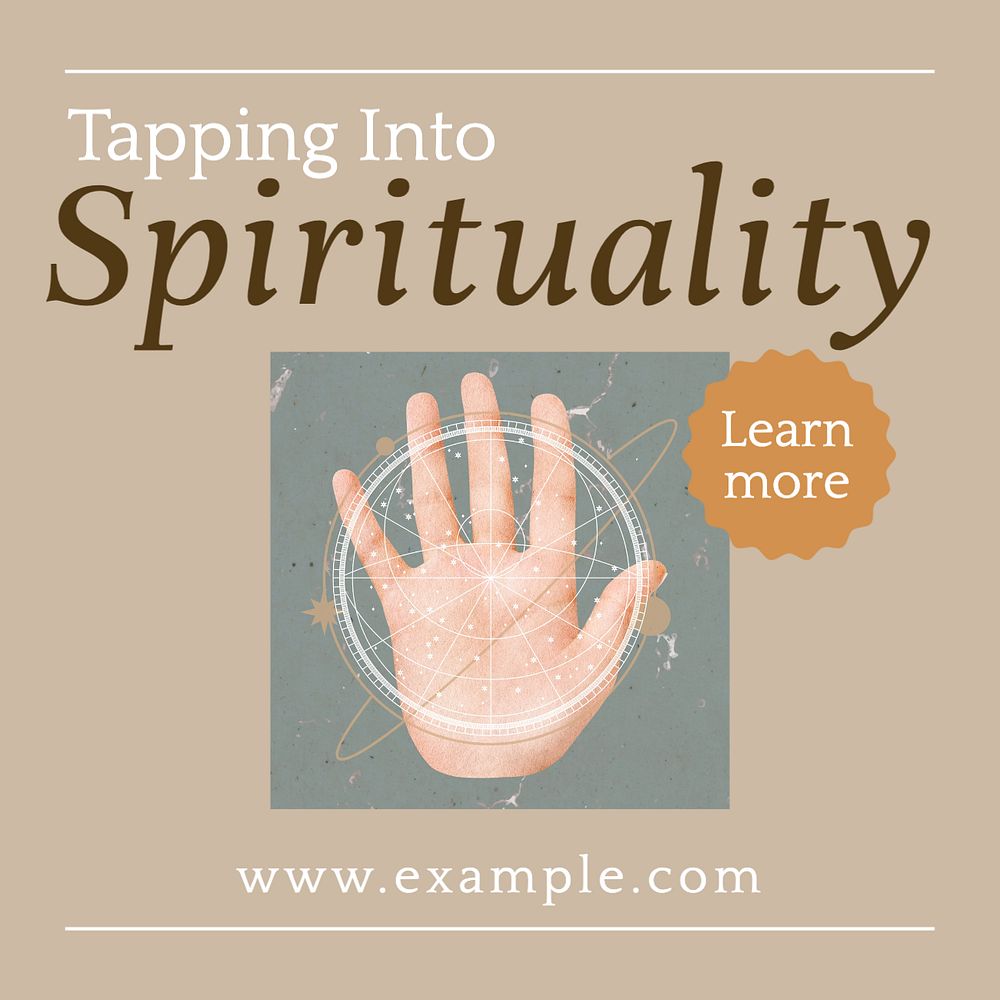 Spirituality Instagram post template, editable text