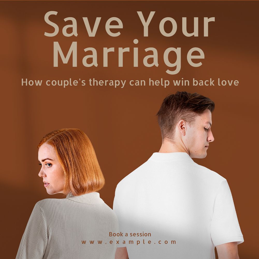 Save your marriage Instagram post template, editable text