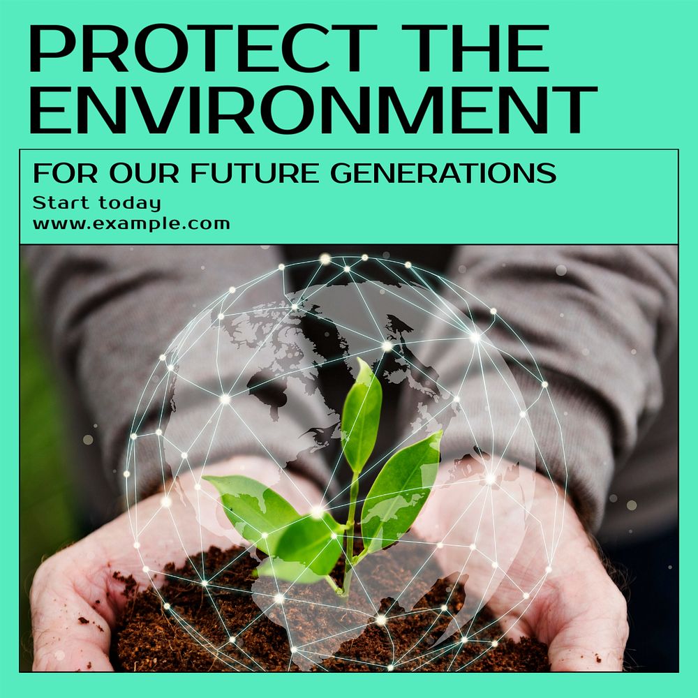 Protect the environment Instagram post template, editable text