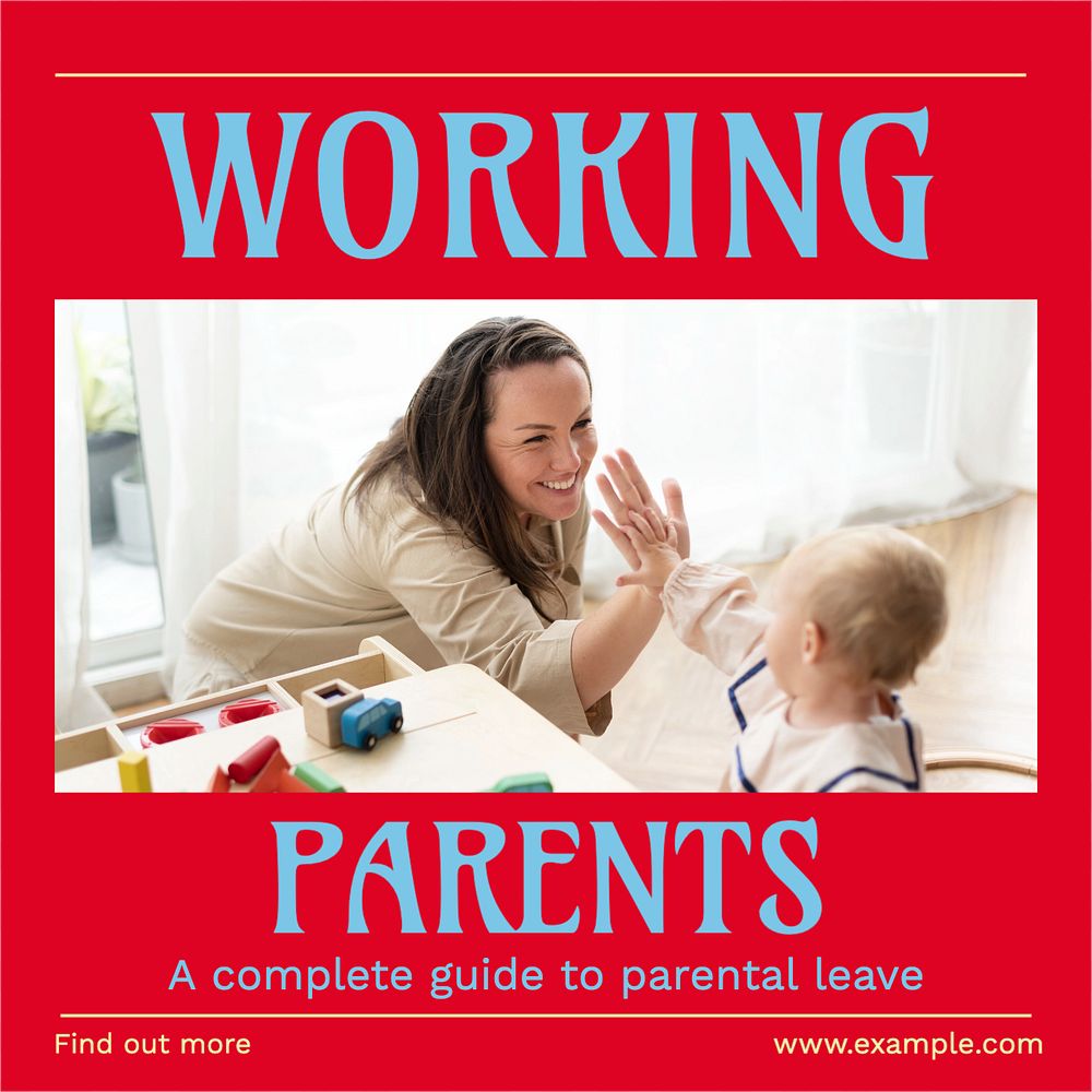 Working parents Instagram post template, editable text